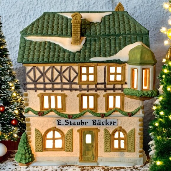 Dept 56 E. Staubr Backer Bakery, Alpine Village Lighted Christmas Building 1986 - Picture 1 of 12
